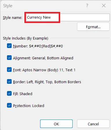 Naming a Custom Cell Style