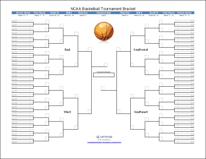 NCAA March Madness Bracket Screenshot
