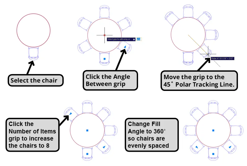 Polar array chairs