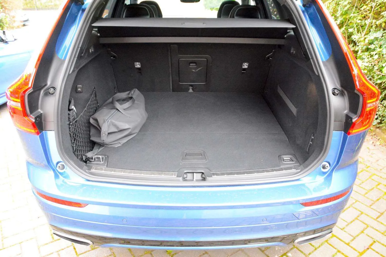 Rear view of the Volvo XC60 T8 Twin Engine, showing its distinctive taillights