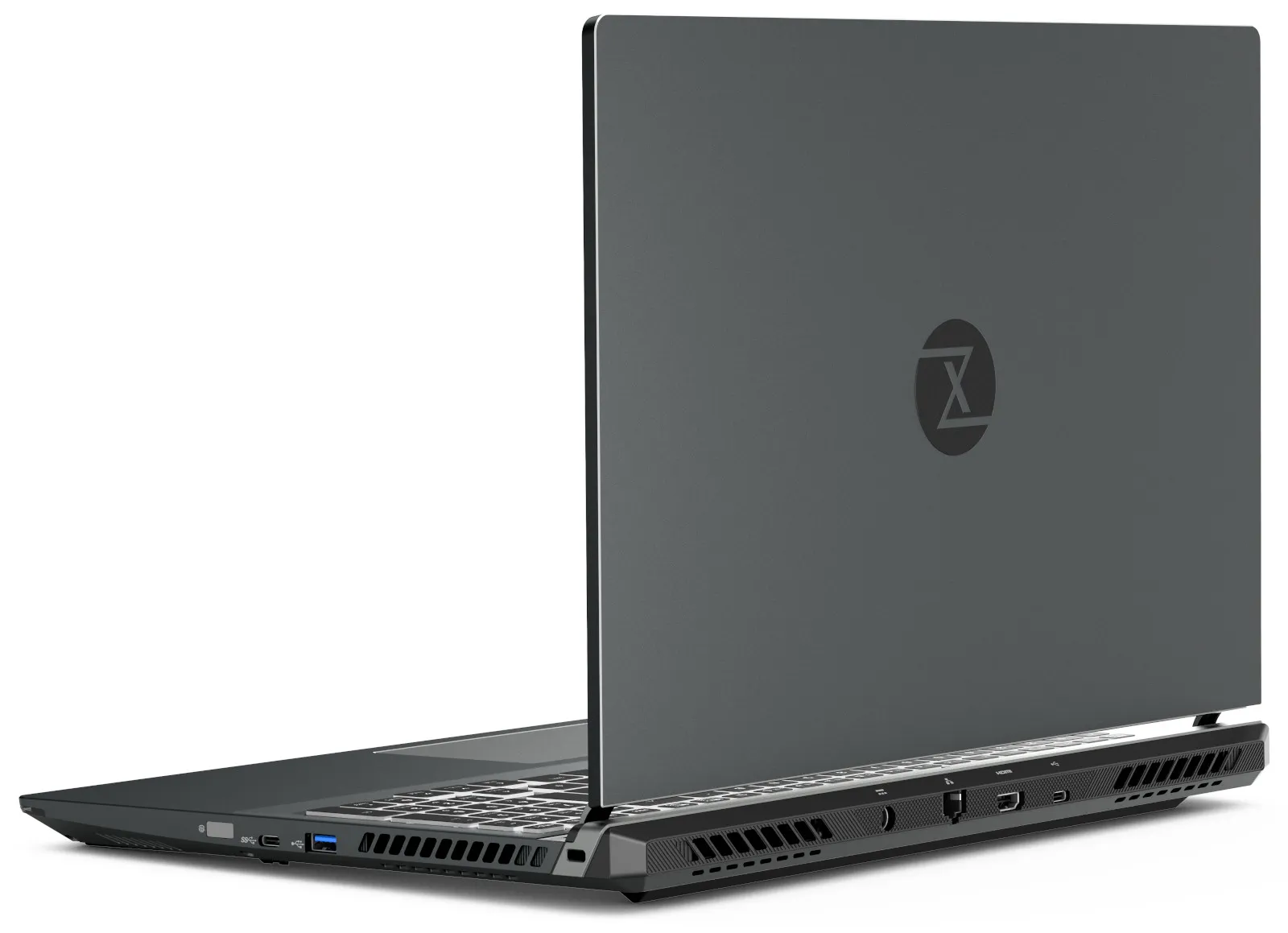 The slightly roughened metal surfaces make the chassis resistant to fingerprints.