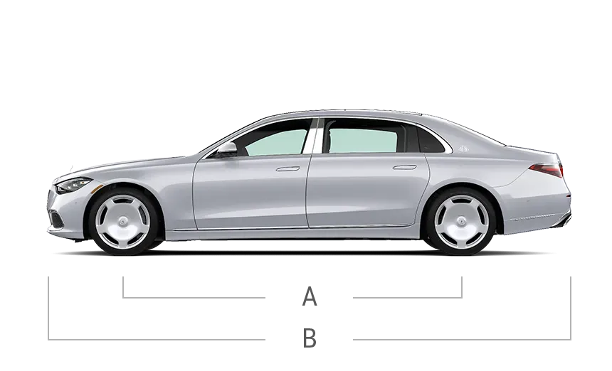 Vehicle side view dimensions