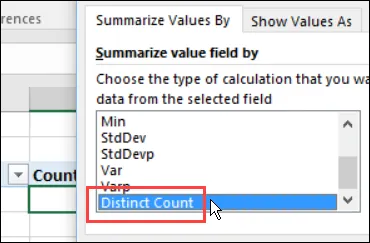 Select Distinct Count