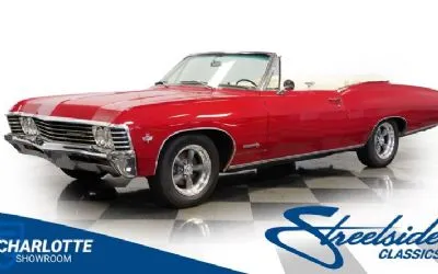 1967 Chevrolet Impala SS Convertible in red with chrome trim, representing classic open-top American styling