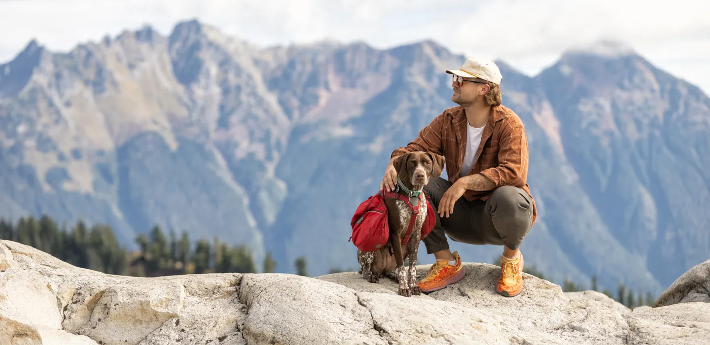 A happy dog with muddy paws, ready for a new adventure