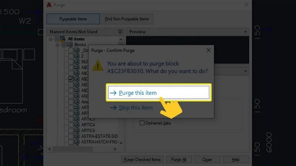 Confirming block deletion