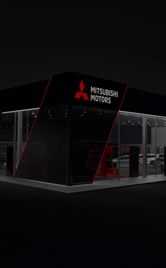 A modern Mitsubishi showroom, representing the authorized dealer network where the MMV Ucar program operates.