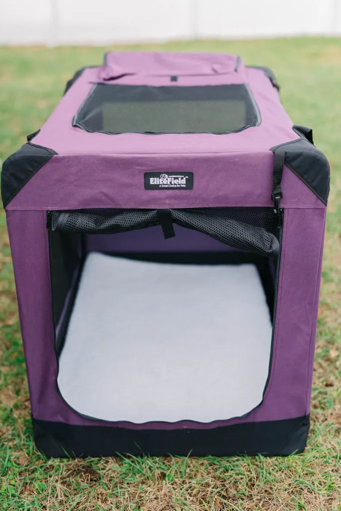 EliteField soft sided dog crate with accessories