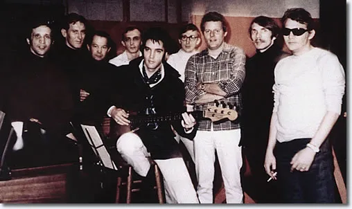 The house band at American Sound Studio with Elvis Presley in 1969