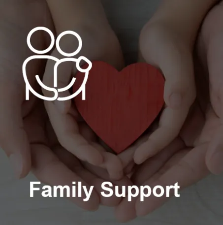 Icon representing family support programs and resources