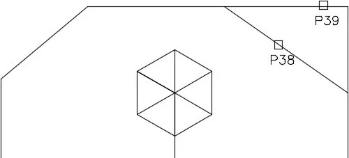 Trimming line at top right corner