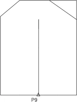 Three vertical construction lines drawn end-to-end