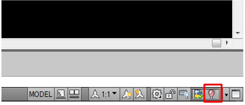 AutoCAD Status Bar showing Isolate button with red bulb icon indicating active isolation