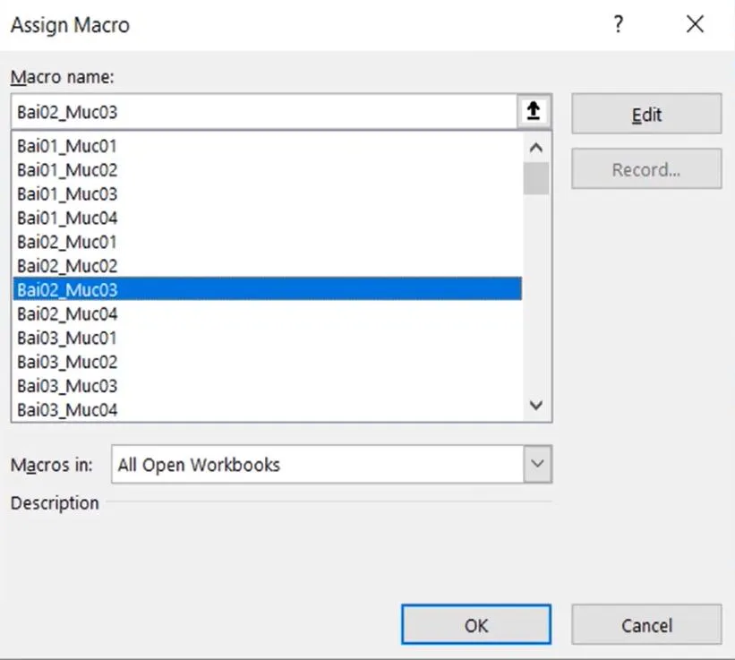 Assign Macro context menu option displayed after right-clicking a shape in Excel