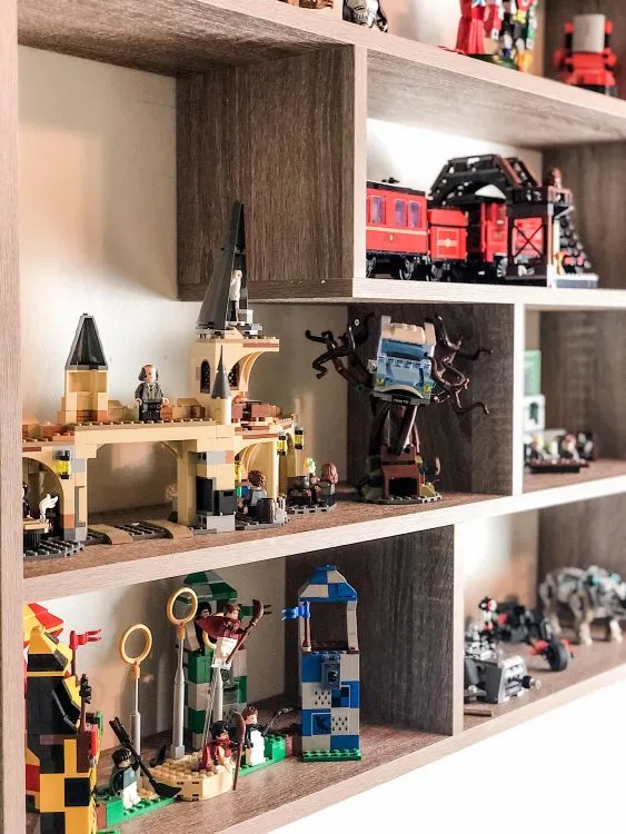 Lego storage display shelves for kids room