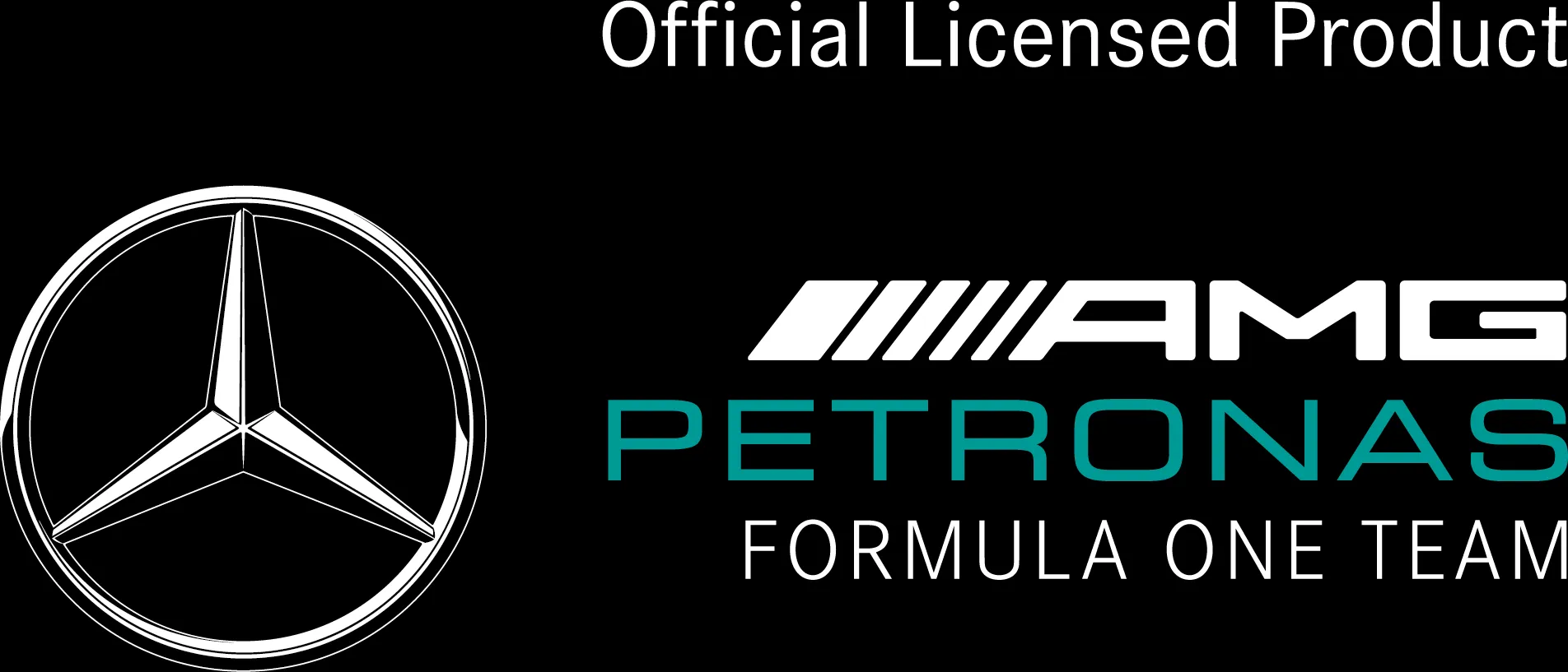 The Mercedes-AMG Petronas Formula One Team logo prominently displayed.