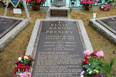 The serene grounds and meditation garden at Graceland, the final resting place of Elvis Presley in Memphis, Tennessee