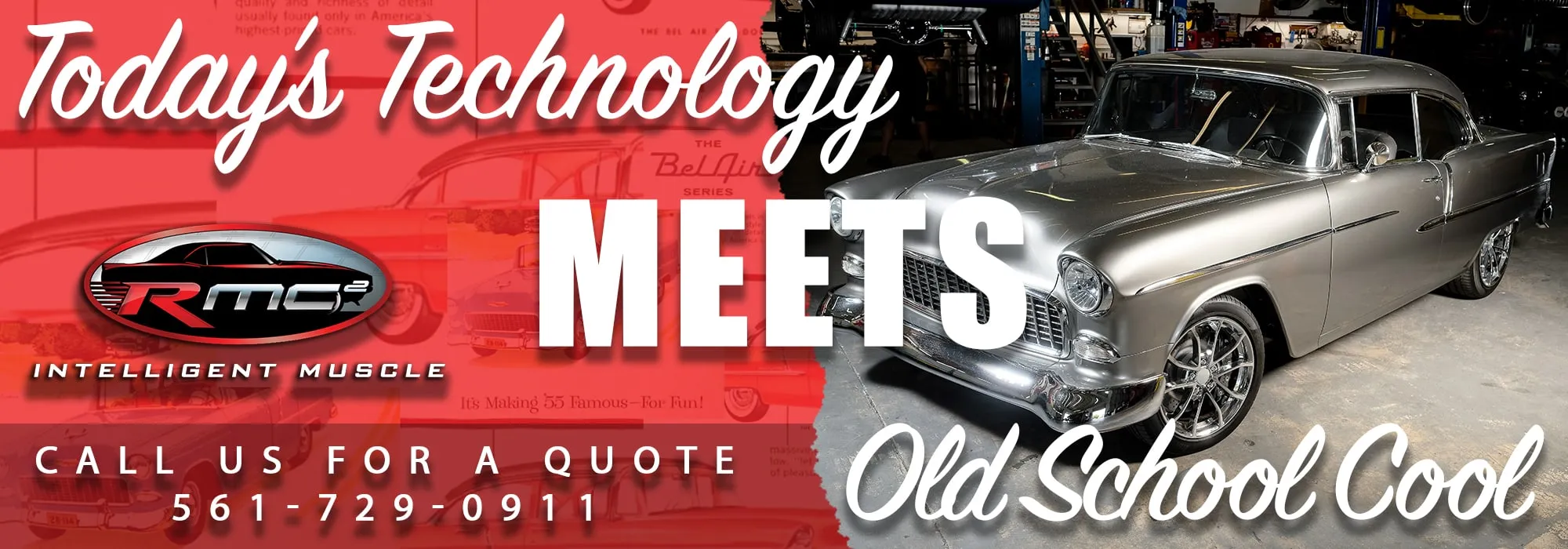 A lineup of restored classic muscle cars showcasing the quality of work from a top auto restoration shop