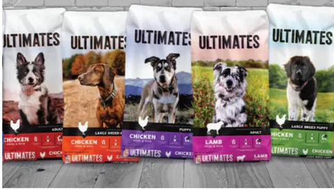 Pro Pac Ultimates whole grain dog food formula with brown rice and chicken protein