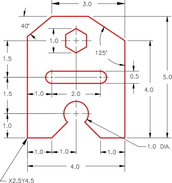 Construction line setup showing endpoint selection points