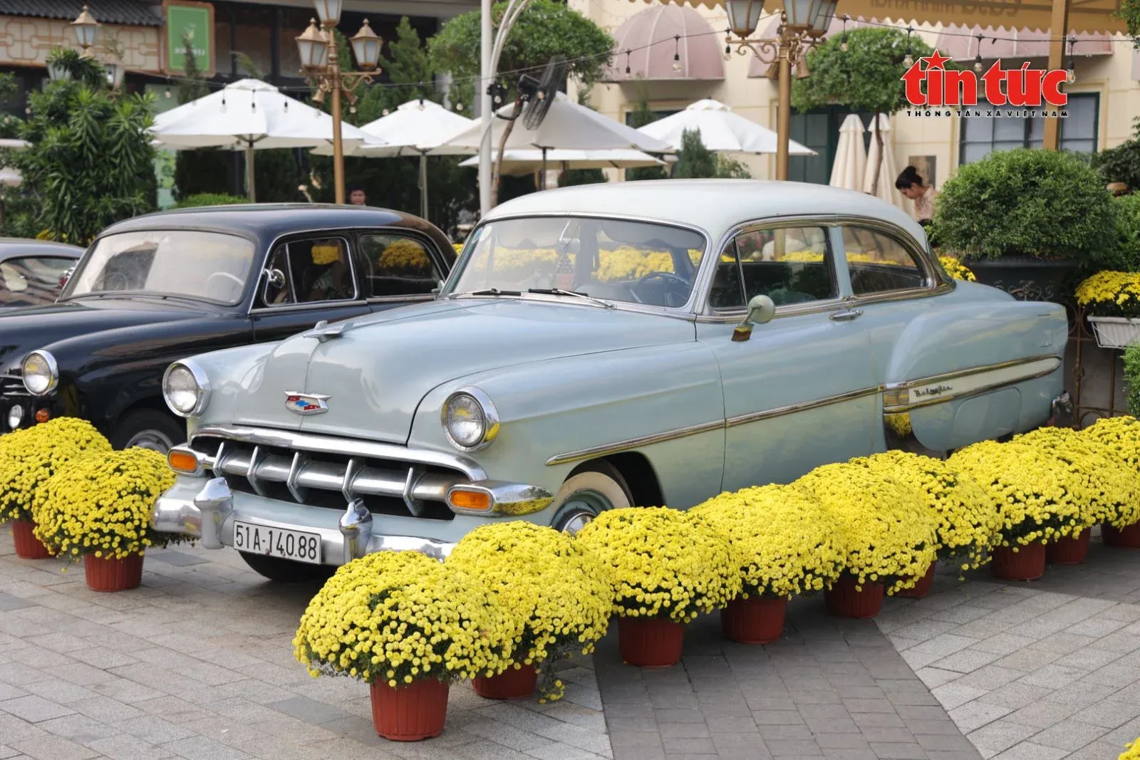 Vintage Chevrolet Bel Air Powerglide first generation displayed in Ho Chi Minh City