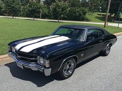 1971 Chevrolet Chevelle in red with signature fastback styling