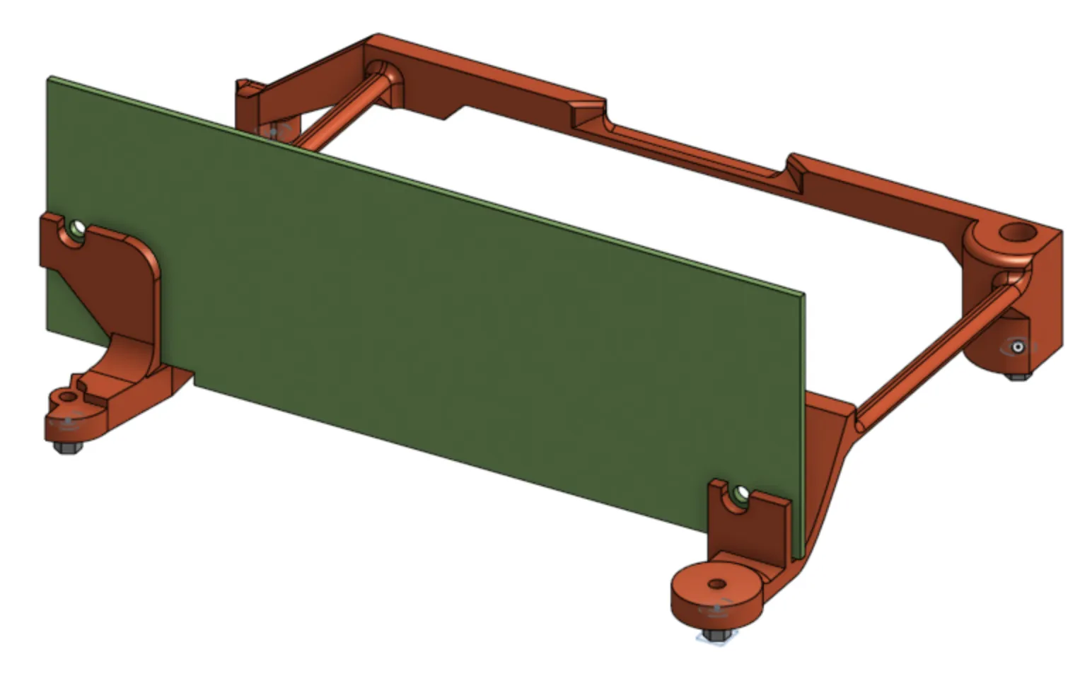 3D-printed support structure for right-angle GPU mount