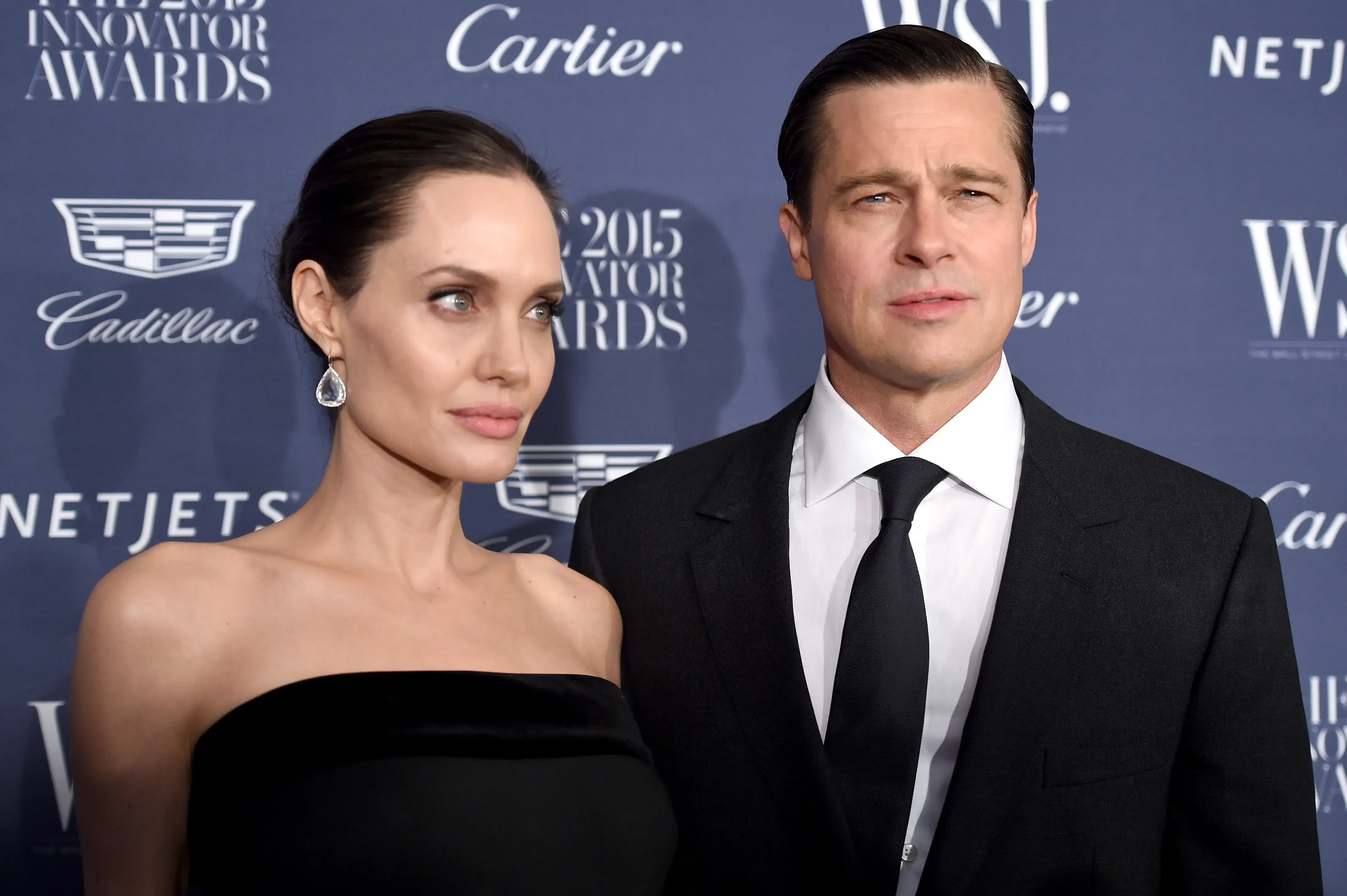 Brad Pitt and Angelina Jolie at a movie premiere