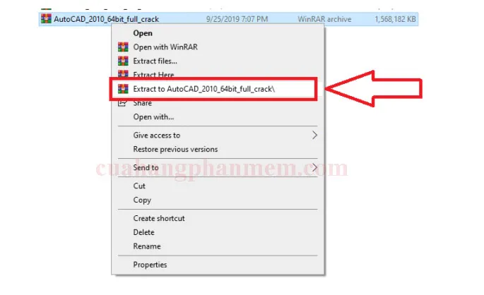 Selection of installation folder and setup files for the software