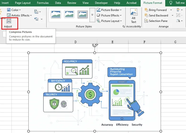 Reduce File Size of an Excel File by Compressing Pictures
