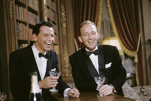 Frank Sinatra and Bing Crosby performing together in High Society
