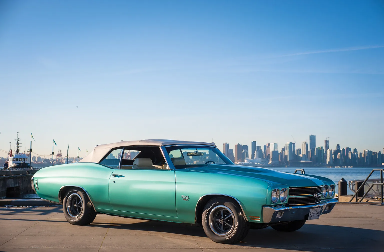 Restored Chevrolet Chevelle SS454 LS6 displayed at auction with original paint and SS badging
