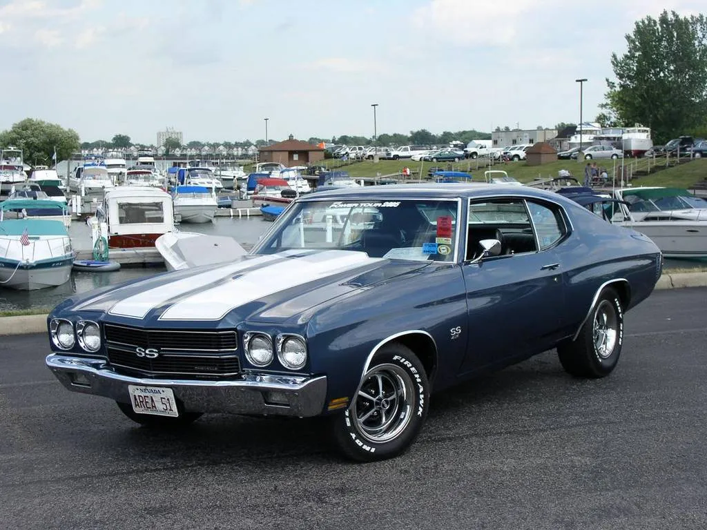 Rear three-quarter view of Chevrolet Chevelle SS454 highlighting rear stance and classic muscle car wheels