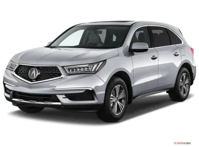 2018 Acura MDX angular front view in silver, ranked first among luxury midsize SUVs