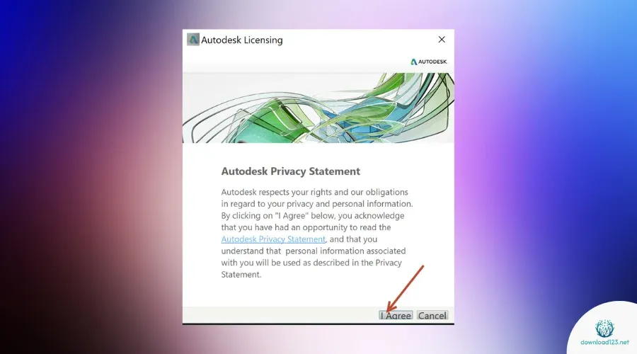 AutoCAD 2019 terms acceptance screen