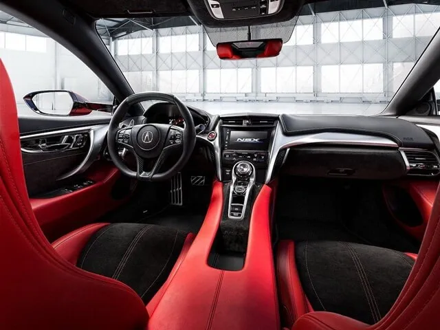 Acura NSX 2024 red leather interior