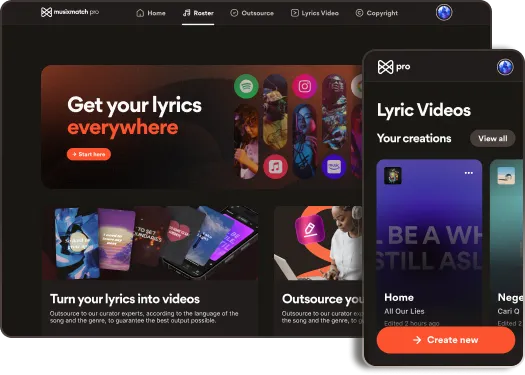 Preview of Musixmatch Pro interface