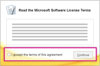 Read and accept the licensing terms
