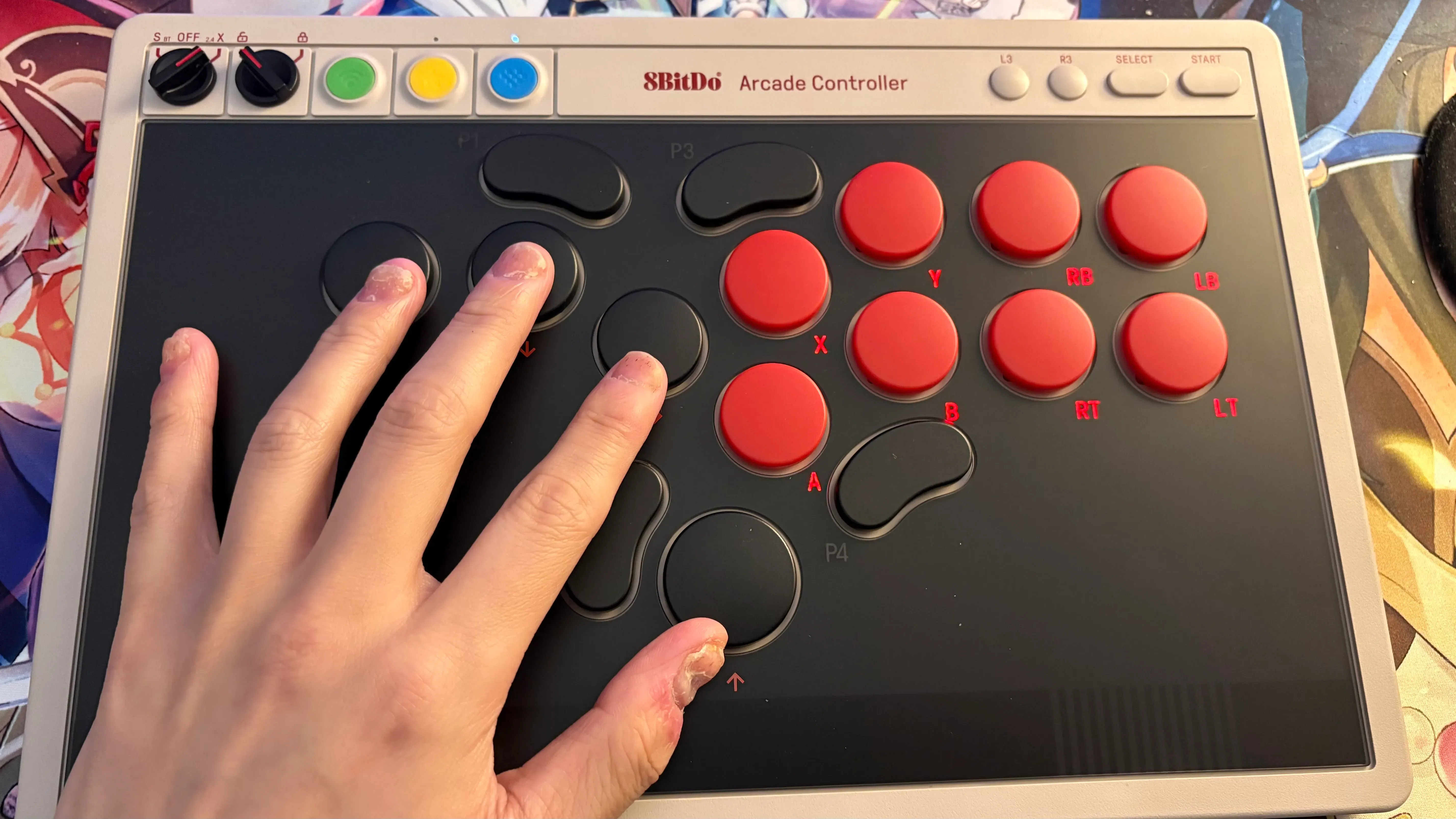 Lightweight all-button controller with NES-inspired color scheme