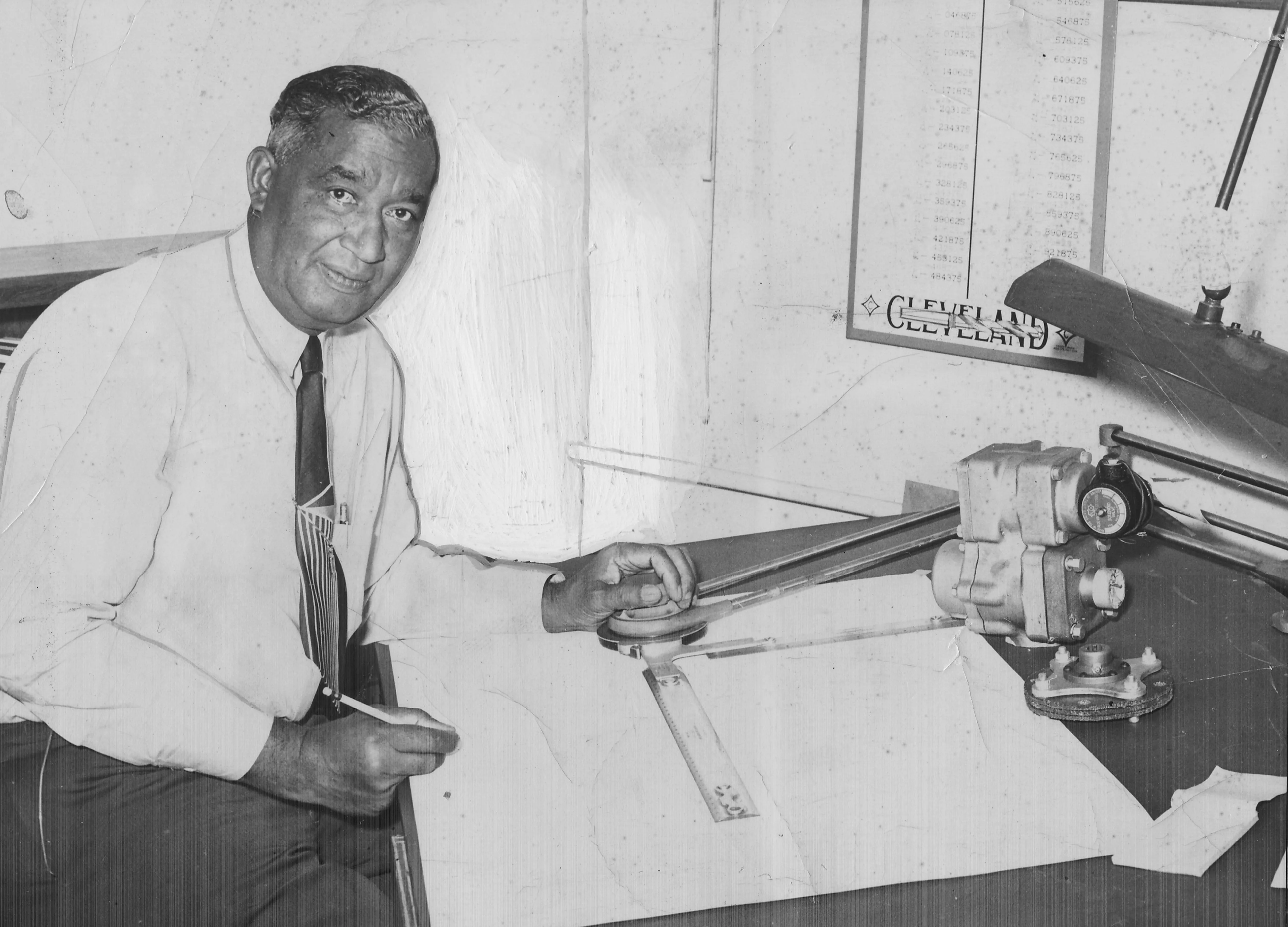 African American engineer Frederick Jones, inventor of portable refrigeration units used in World War II
