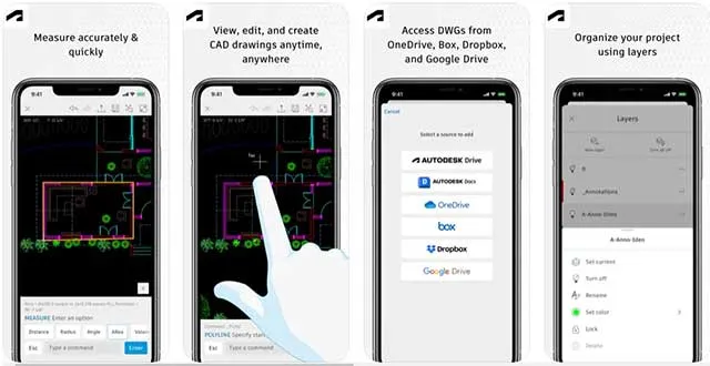 Opening and editing CAD drawings using AutoCAD Mobile on Android