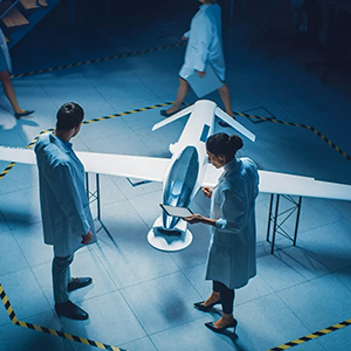 Robotics and AI systems used in autonomous aerospace and automotive engineering
