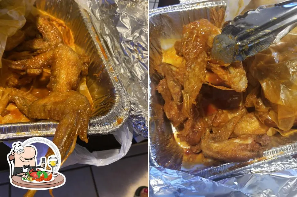Seafood and fried food options available at B J's Buffalo Style Hot Wings Memphis