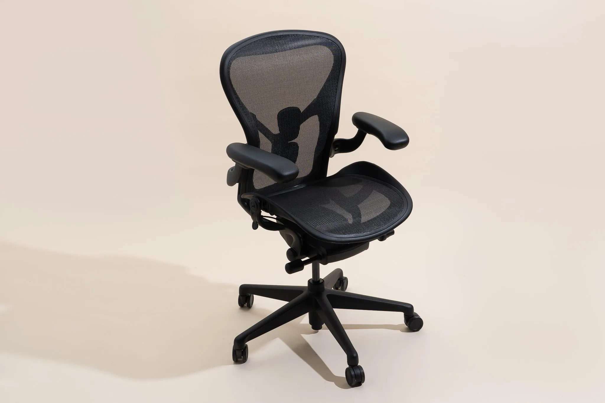Black Herman Miller Aeron Gaming Chair with mesh backrest