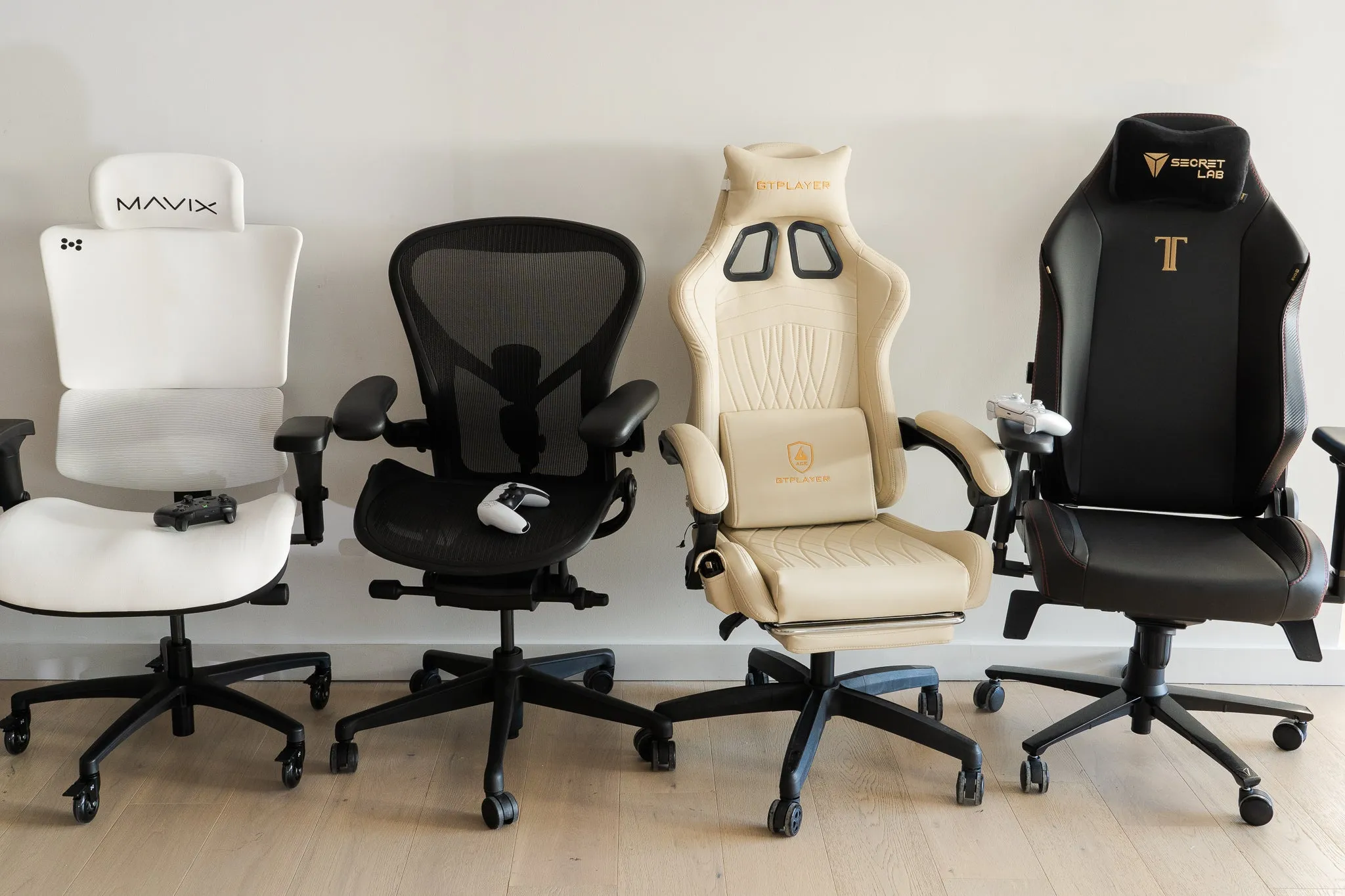 Four recommended gaming chairs displayed side by side for comparison