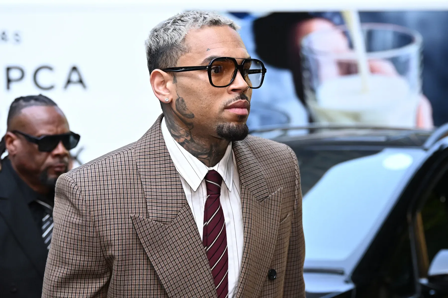 Chris Brown in London during a public appearance in July 2025
