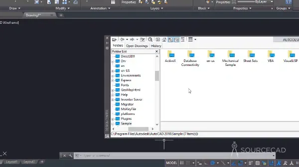 Collection of blocks available in AutoCAD Design Center