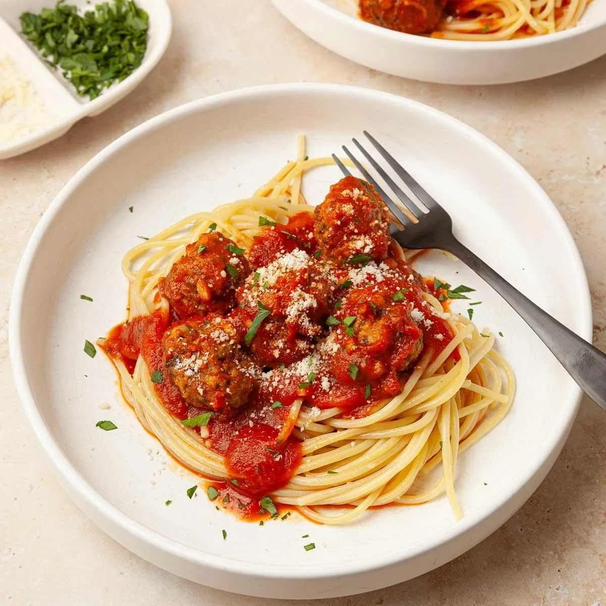 Slow-cooked Italian meatballs in tomato sauce
