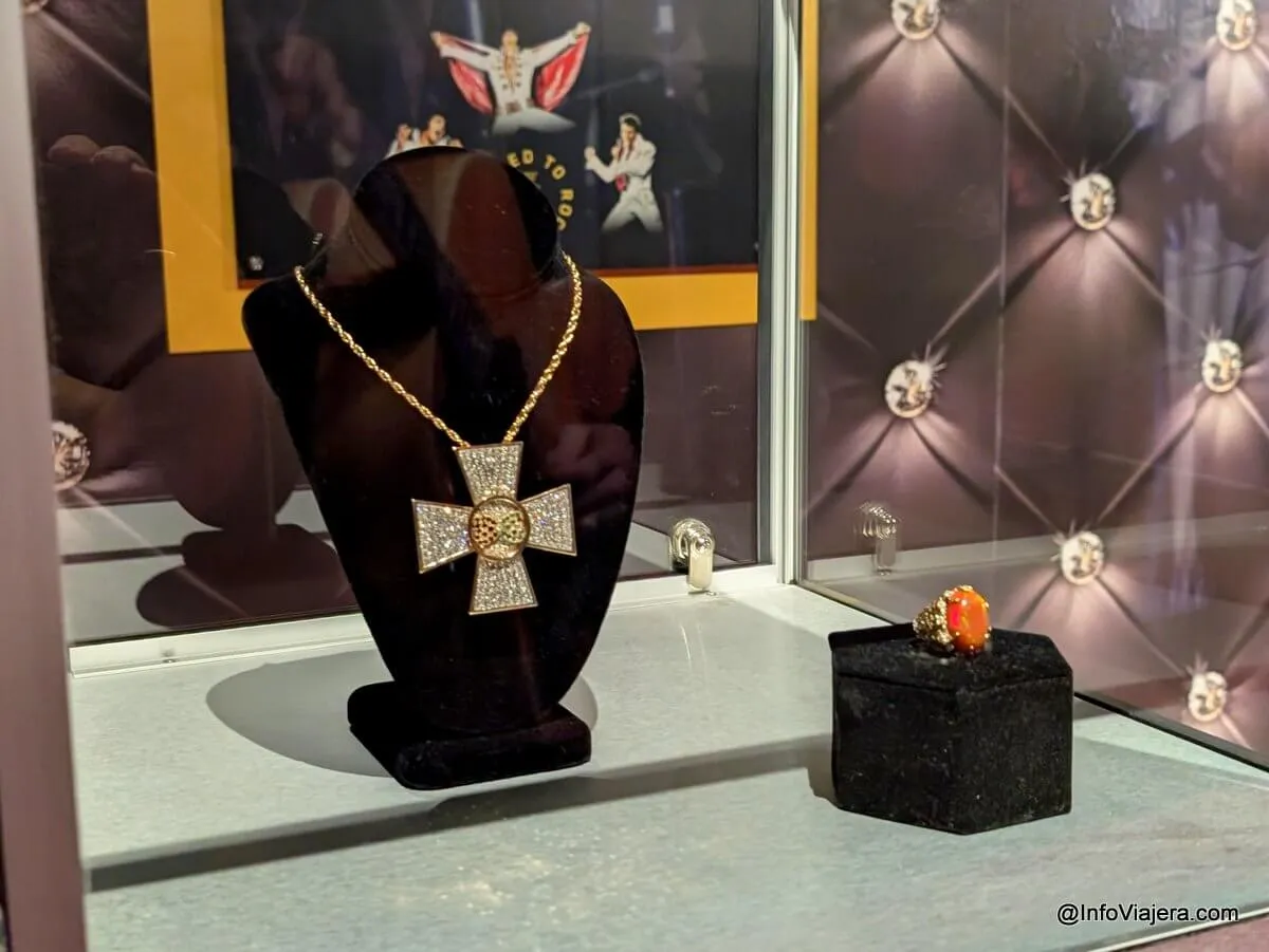 Elvis Presley's jewelry and stage accessories at Graceland