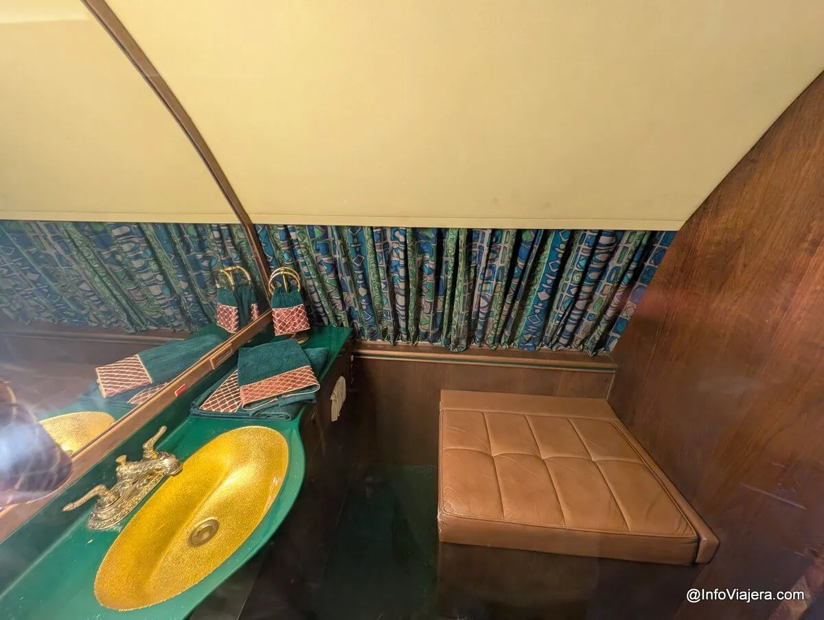 Detailed view of Elvis Presley's airplane cabin and furnishings